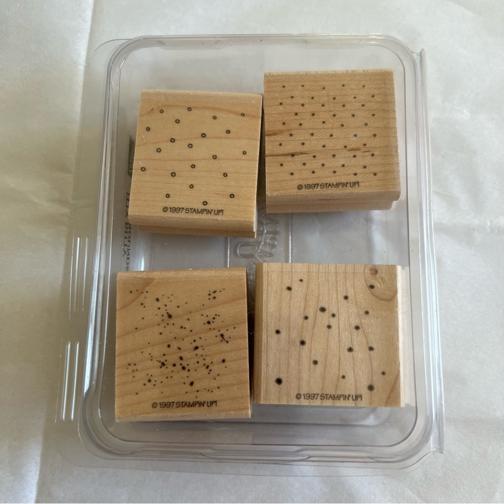 VTG 90s Stampin Up! Itty Bitty Backgrounds Dots Rubber Stamp Set